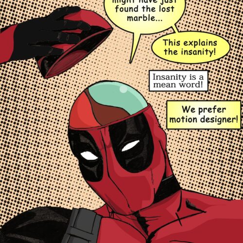 Deadpool inked sketch