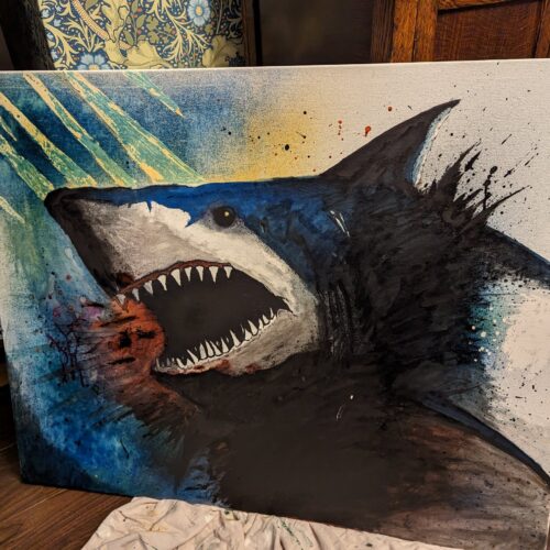 Shark on a canvas